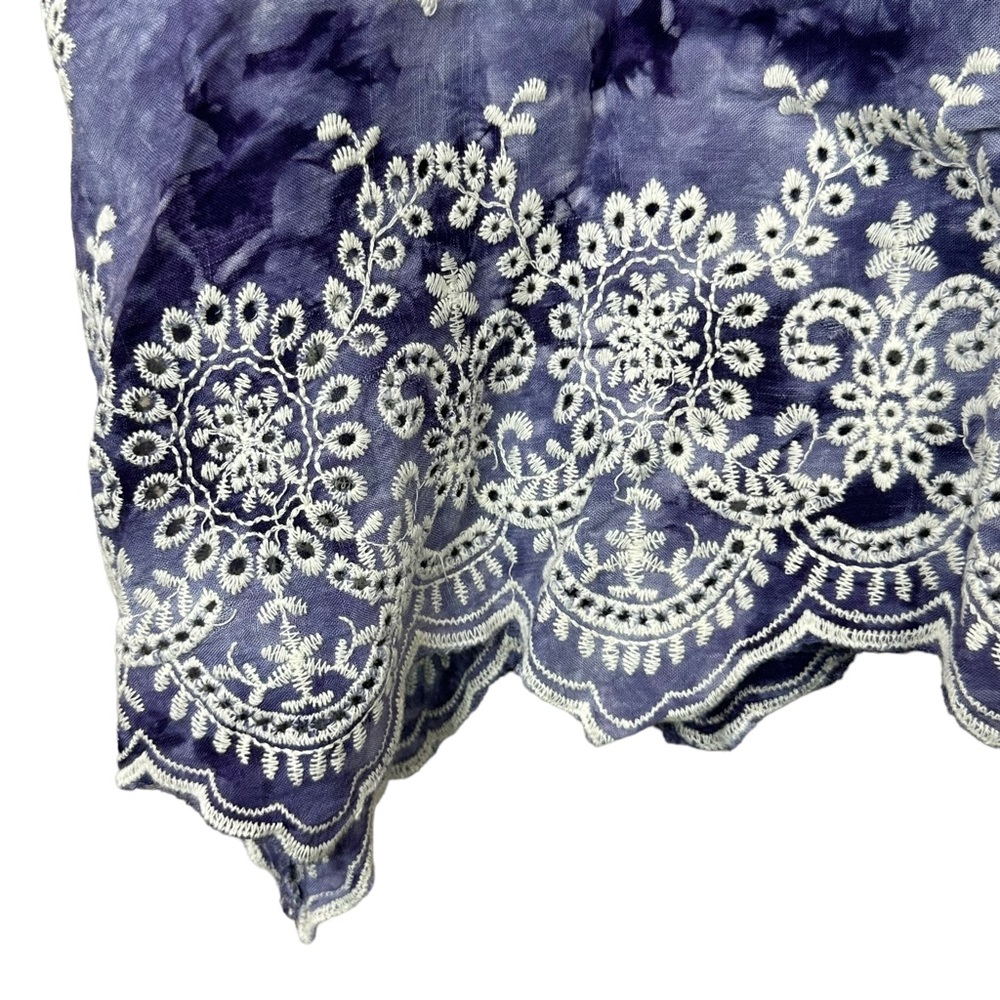 Onetheland Purple Tie Dye Eyelet Lace Tank Top Women Sz M - Picture 3 of 6